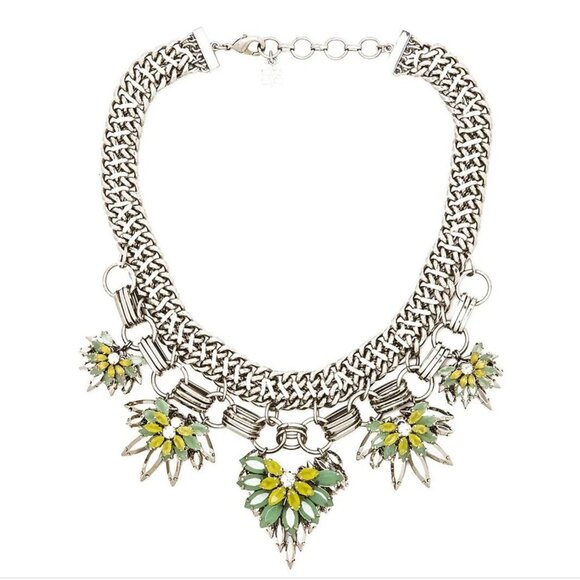 5/$100 SALE - BGBGMAxAzria Floral Stone Aqua Combo Necklace - Picture 1 of 8